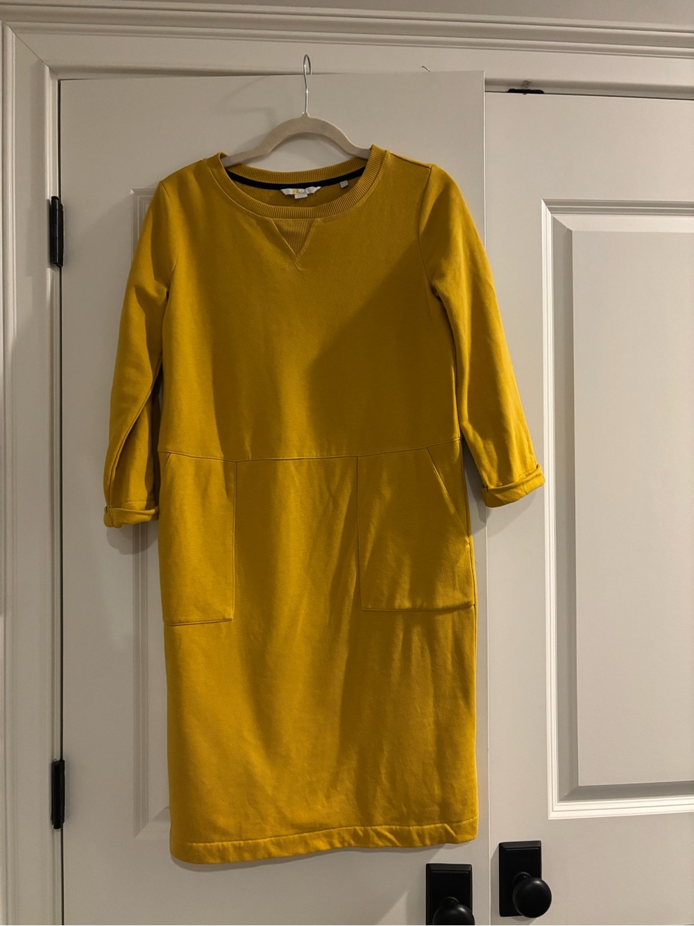 Boden Mustard Yellow Long-Sleeve Shift Dress